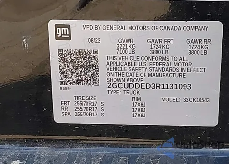 2024 Chevrolet Silverado 1500 4Wd Short Bed Lt z USA, uszkodzony, nr VIN 2GCUDDED3R1131093